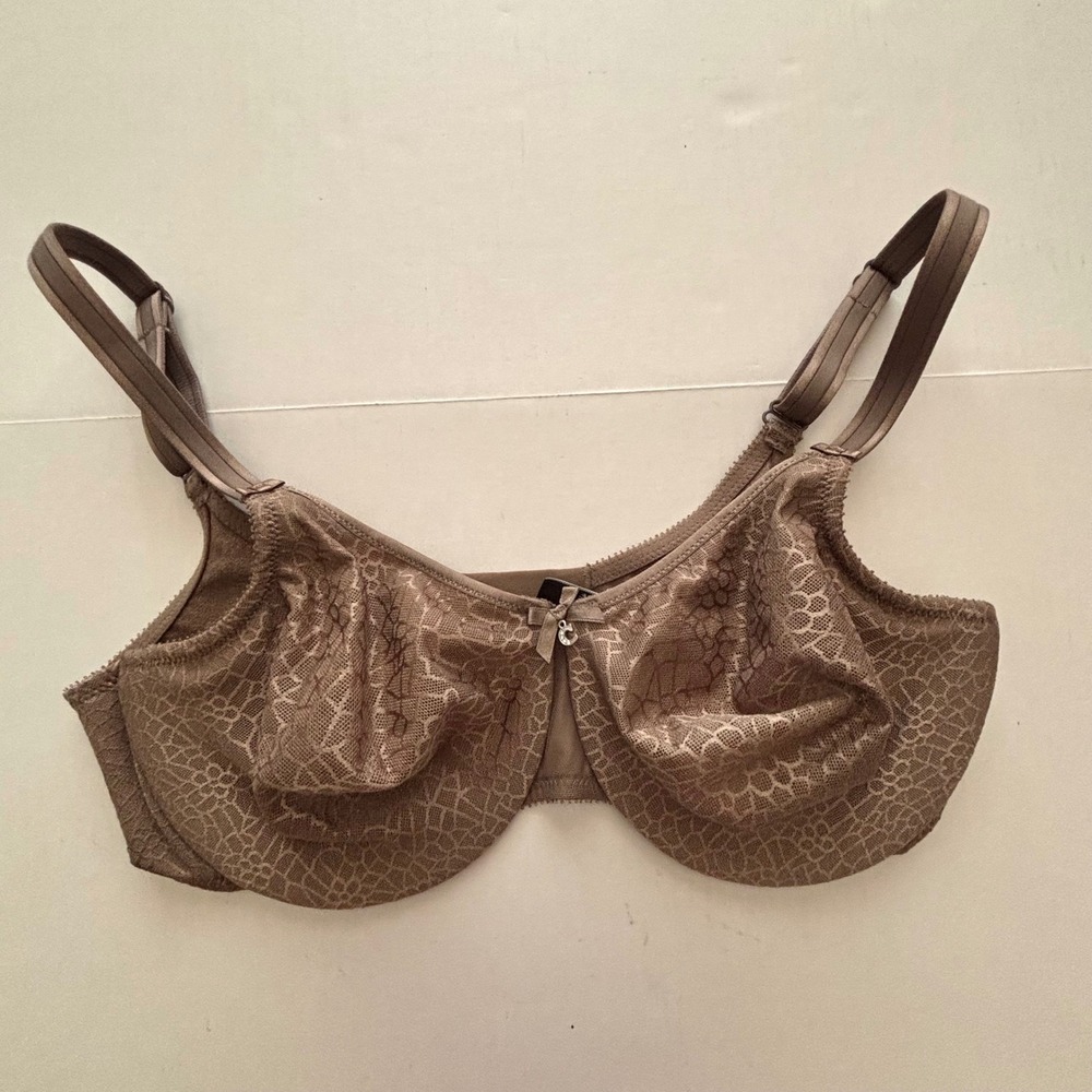 Chantelle C Magnifique Underwire Bra 36D Brown Lace Full Coverage 10065 - Picture 6 of 6